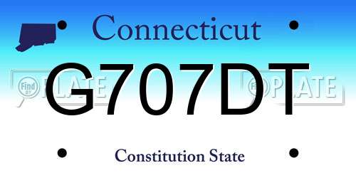 G707DT Connecticut License Plate