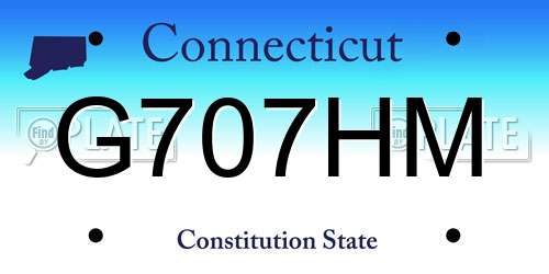 G707HM Connecticut License Plate