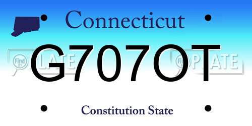 G707OT Connecticut License Plate