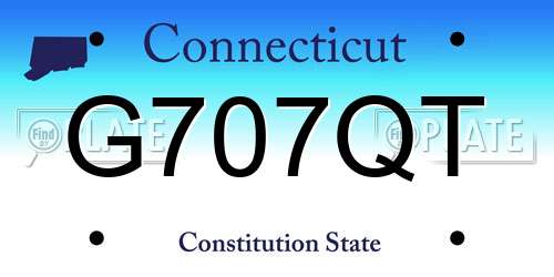 G707QT Connecticut License Plate