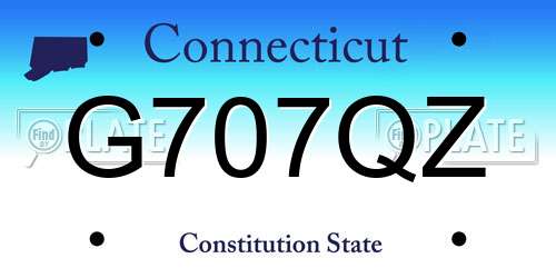 G707QZ Connecticut License Plate