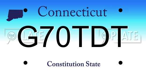 G70TDT Connecticut License Plate