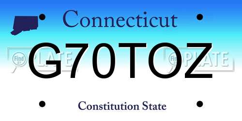 G70TOZ Connecticut License Plate