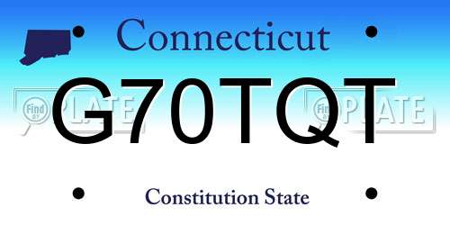 G70TQT Connecticut License Plate