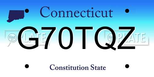 G70TQZ Connecticut License Plate
