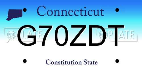 G70ZDT Connecticut License Plate