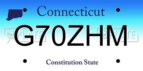 G70ZHM Connecticut License Plate