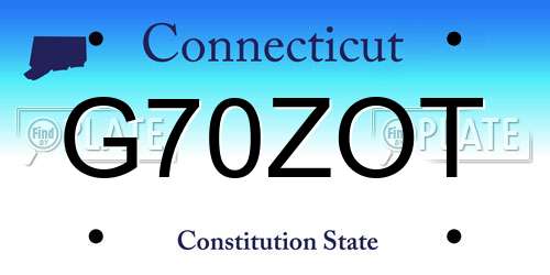 G70ZOT Connecticut License Plate