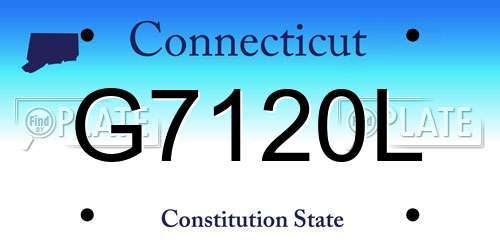 G7120L Connecticut License Plate