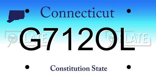 G712OL Connecticut License Plate