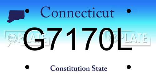 G7170L Connecticut License Plate