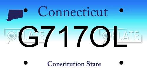 G717OL Connecticut License Plate
