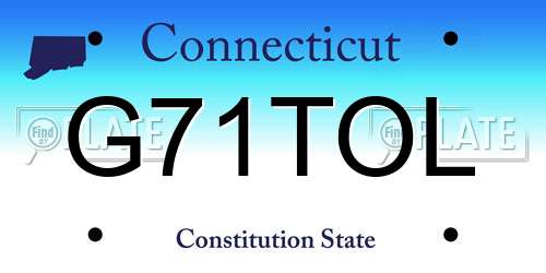 G71TOL Connecticut License Plate