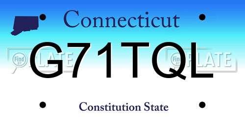 G71TQL Connecticut License Plate