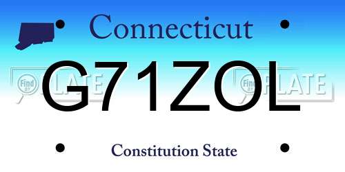 G71ZOL Connecticut License Plate