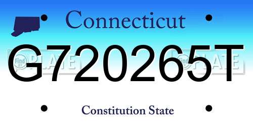 G720265T Connecticut License Plate
