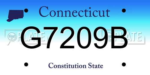 G7209B Connecticut License Plate