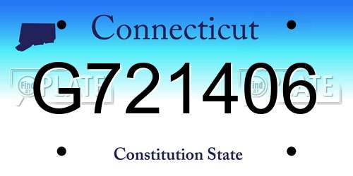G721406 Connecticut License Plate