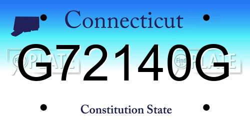 G72140G Connecticut License Plate