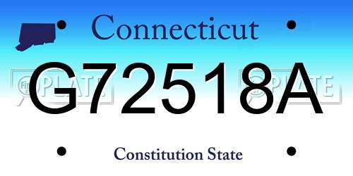 G72518A Connecticut License Plate