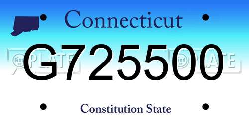 G725500 Connecticut License Plate