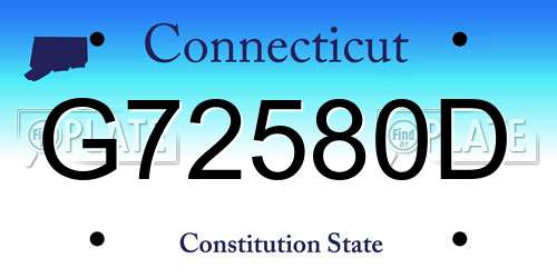 G72580D Connecticut License Plate