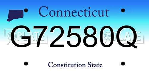 G72580Q Connecticut License Plate