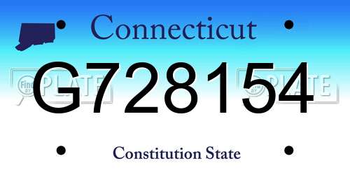 G728154 Connecticut License Plate