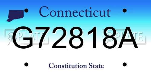 G72818A Connecticut License Plate