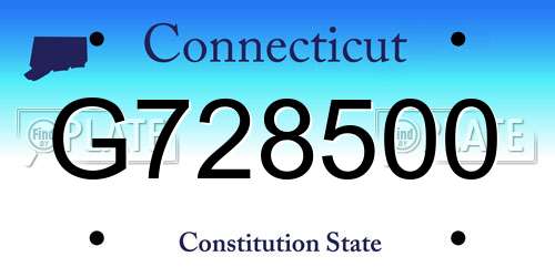 G728500 Connecticut License Plate
