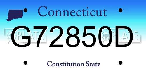 G72850D Connecticut License Plate