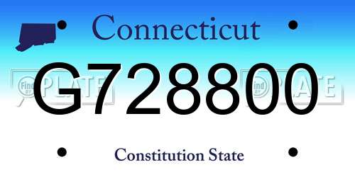 G728800 Connecticut License Plate