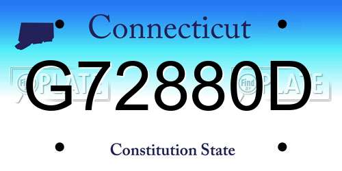 G72880D Connecticut License Plate