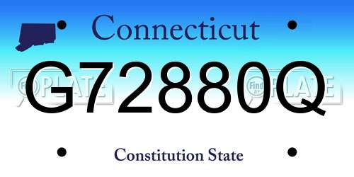 G72880Q Connecticut License Plate