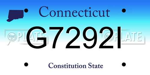 G7292I Connecticut License Plate