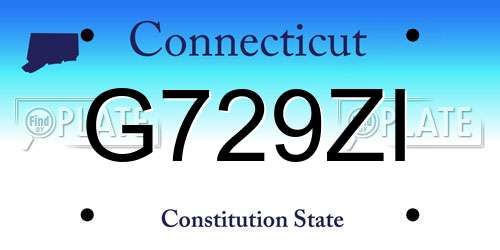 G729ZI Connecticut License Plate