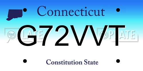 G72VVT Connecticut License Plate