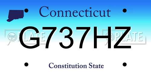 G737HZ Connecticut License Plate