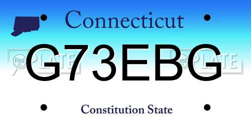 G73EBG Connecticut License Plate