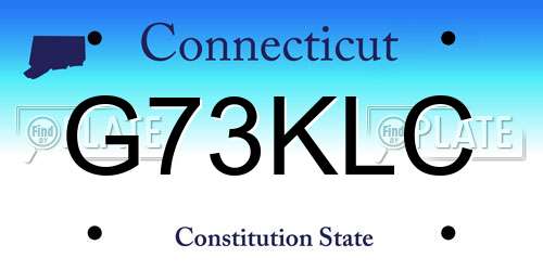 G73KLC Connecticut License Plate