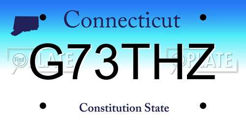 G73THZ Connecticut License Plate