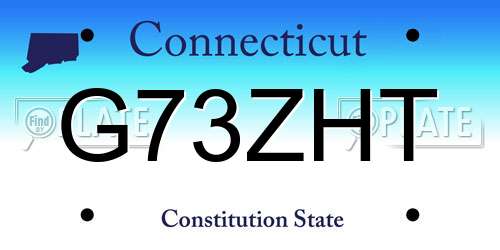 G73ZHT Connecticut License Plate