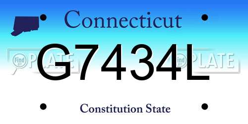 G7434L Connecticut License Plate