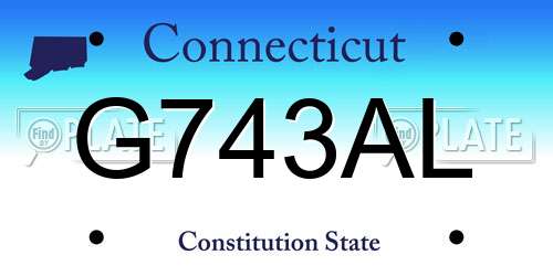 G743AL Connecticut License Plate