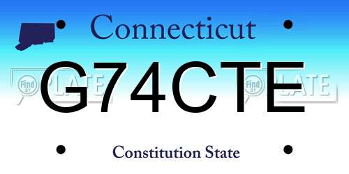 G74CTE Connecticut License Plate