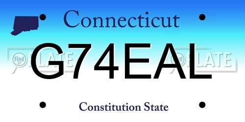 G74EAL Connecticut License Plate