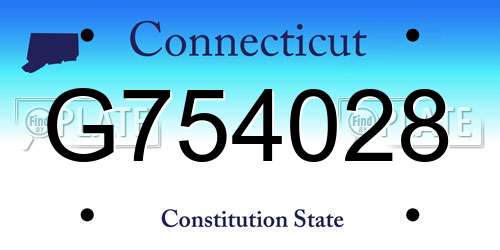 G754028 Connecticut License Plate