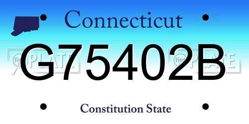 G75402B Connecticut License Plate