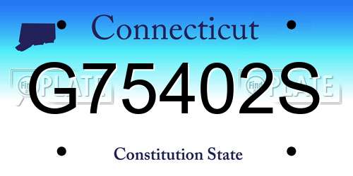 G75402S Connecticut License Plate