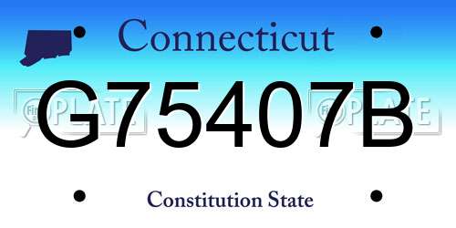 G75407B Connecticut License Plate